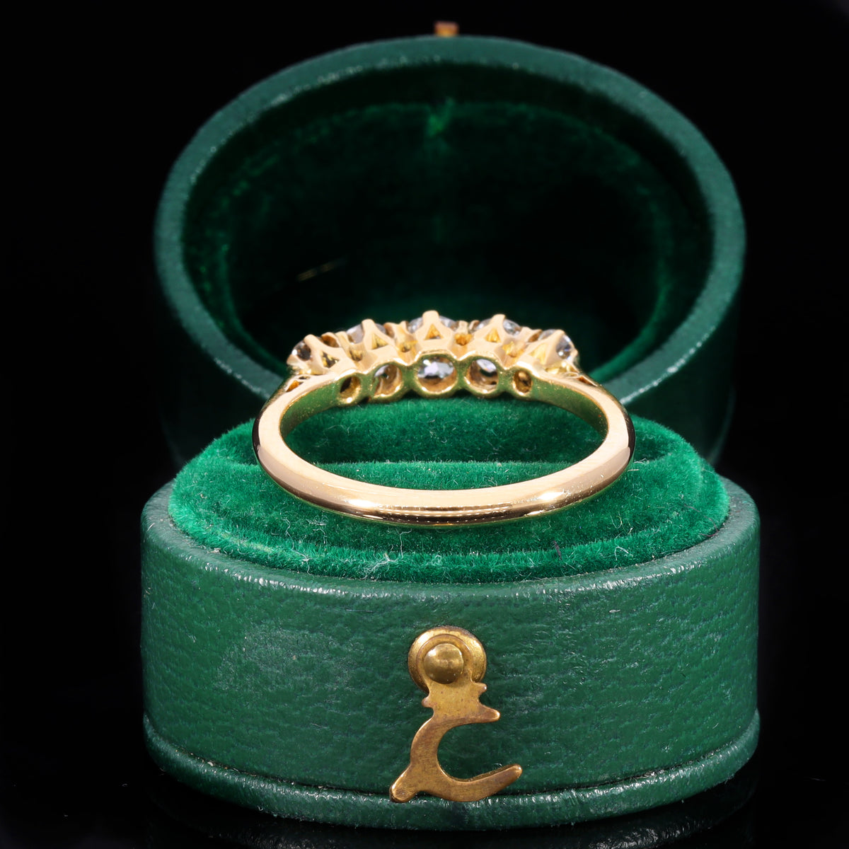 The Antique Edwardian 18ct Gold Five Diamond Ring