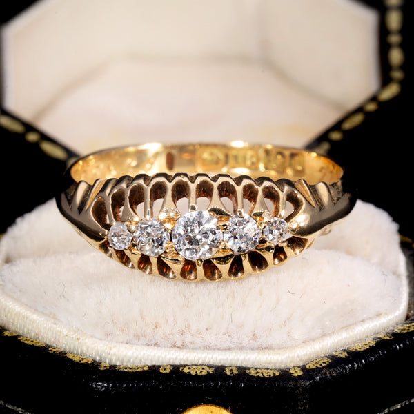 The Antique 1910 Five Old Cut Diamond Ring