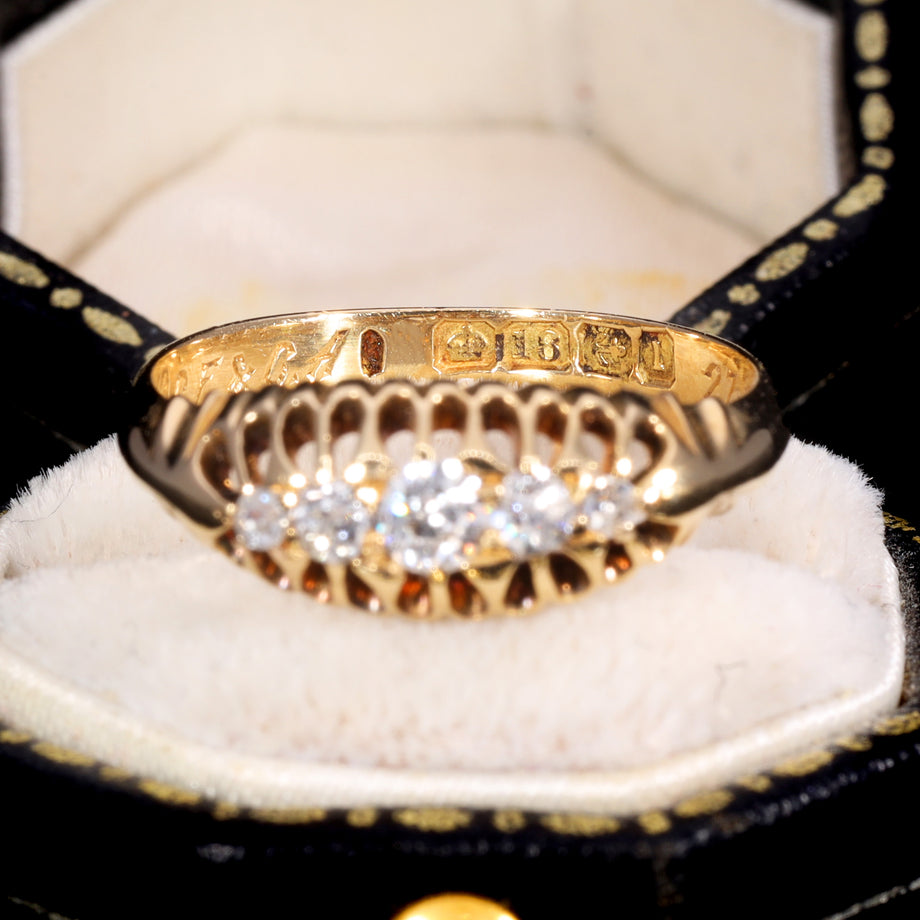 The Antique 1910 Five Old Cut Diamond Ring