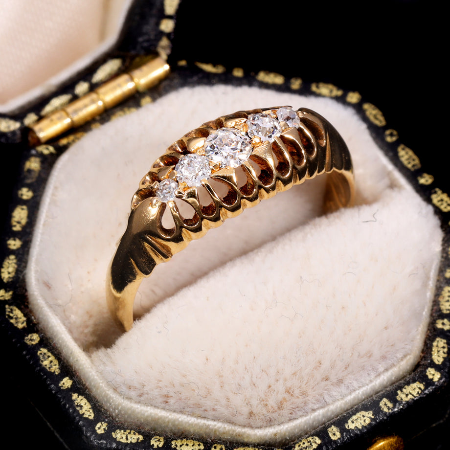 The Antique 1910 Five Old Cut Diamond Ring