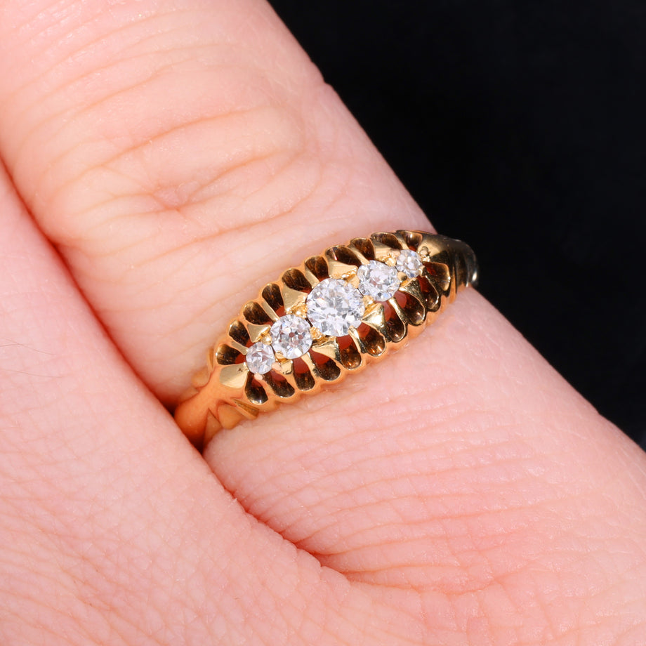 The Antique 1910 Five Old Cut Diamond Ring