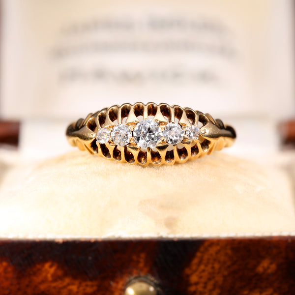 The Antique 1910 Five Old Cut Diamond Ring