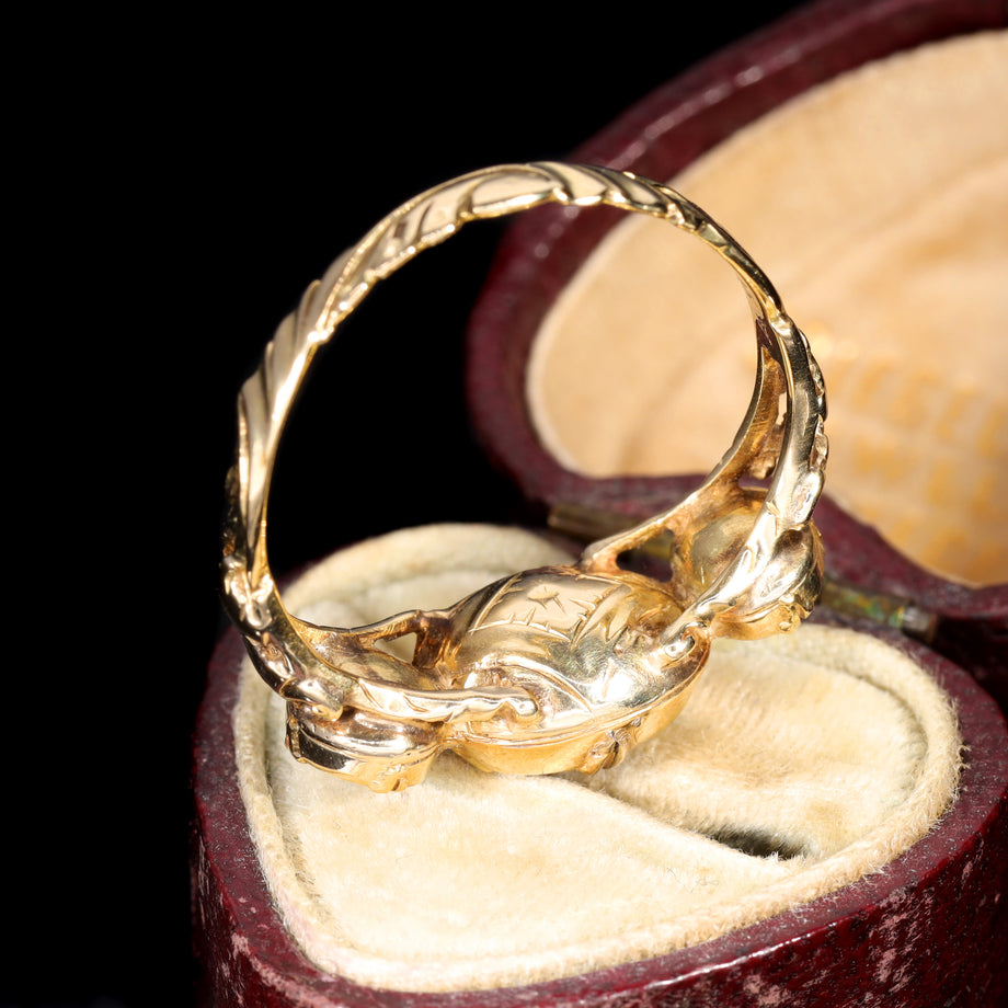The Antique French 19th Century Topaz and Garnet Ring