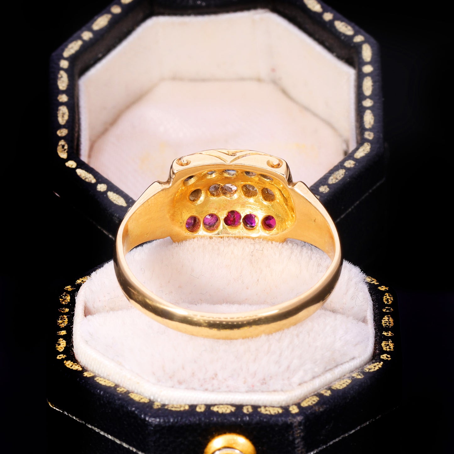 The Antique 1903 Edwardian Ruby, Diamond and Sapphire Ring