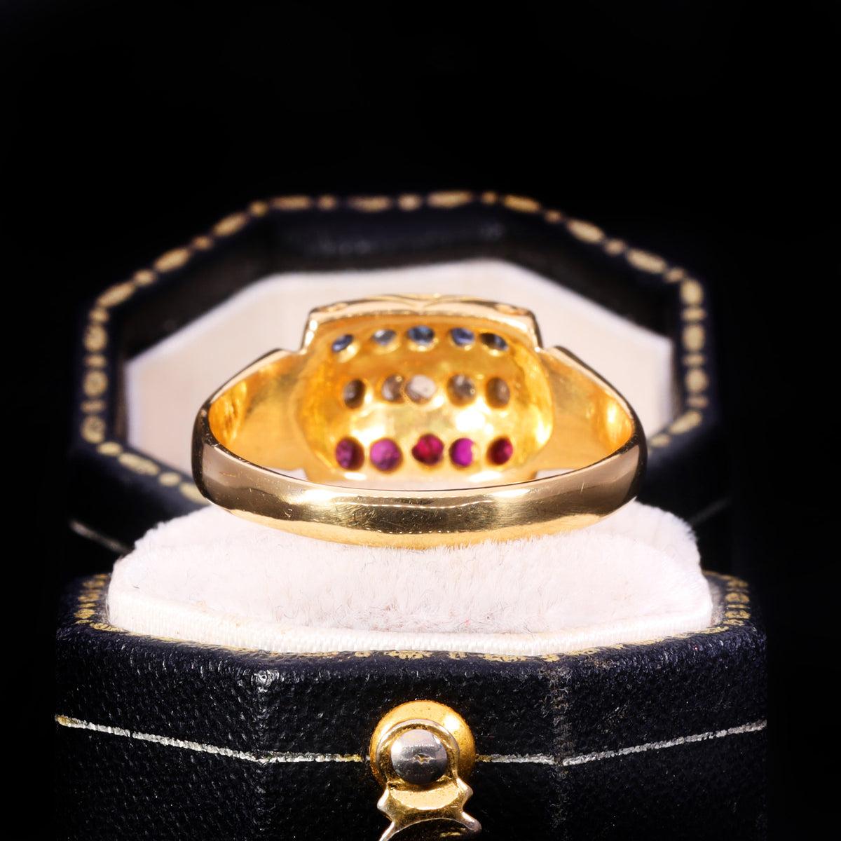 The Antique 1903 Edwardian Ruby, Diamond and Sapphire Ring