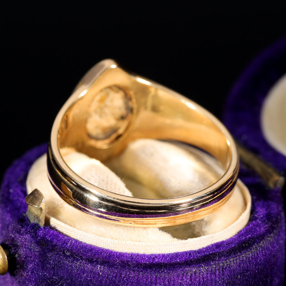 The Antique Victorian 1870 Cross Of Diamonds Mourning Ring