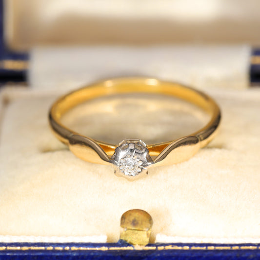 The Vintage 1977 Solitaire Rubover Set Diamond Ring