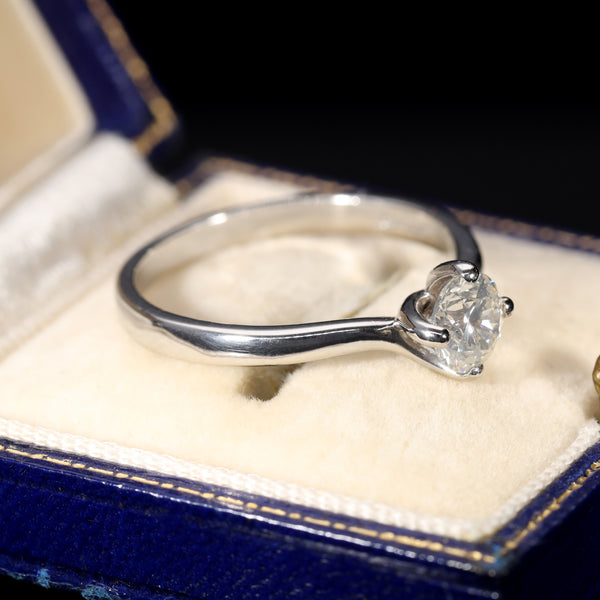 The Vintage Brilliant Cut Diamond Solid Platinum Ring