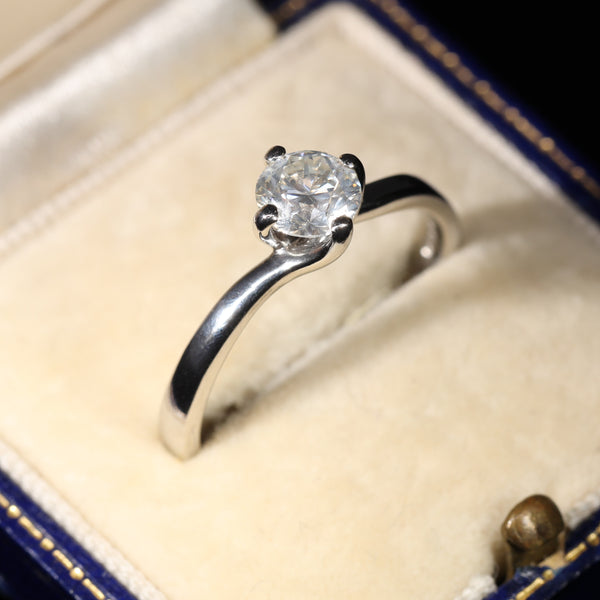 The Vintage Brilliant Cut Diamond Solid Platinum Ring