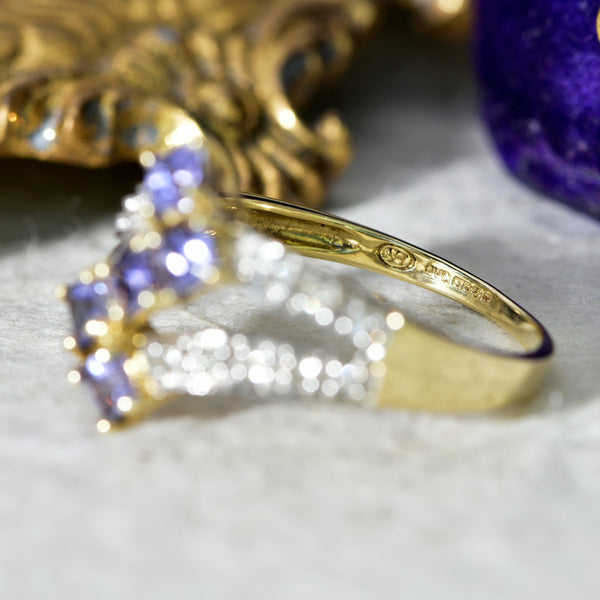 The Vintage Iolite and Diamond? Sculptural Ring - Antique Jewellers