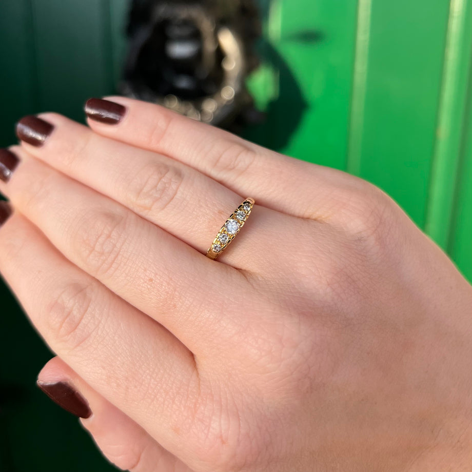 The Vintage Five Diamond Scrollwork Ring