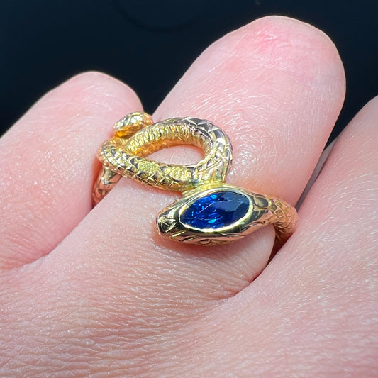 The Antique Coiled Sapphire Snake Ring