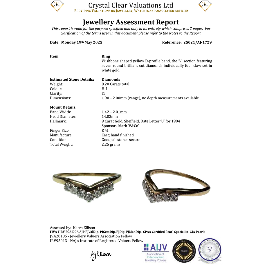 The Vintage 1994 Seven Diamond Wishbone Ring