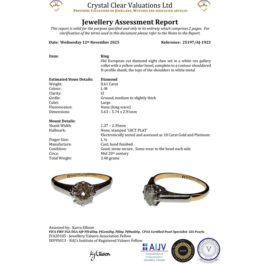 The Vintage Old European Cut Yellow Diamond Solitaire Ring