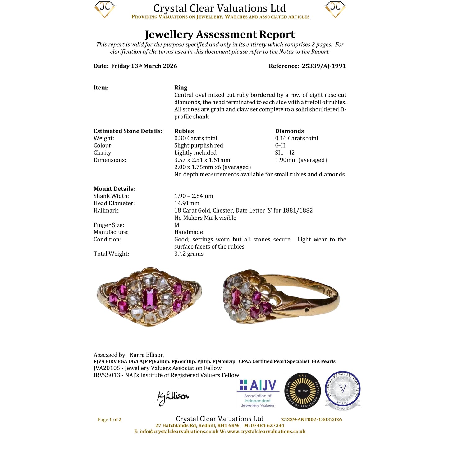 The Antique Victorian 1881 Ruby And Diamond Floral Cluster Ring