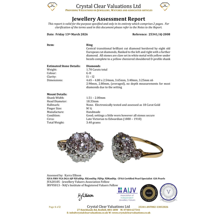 The Antique Eleven Old Cut Diamond Cluster Ring