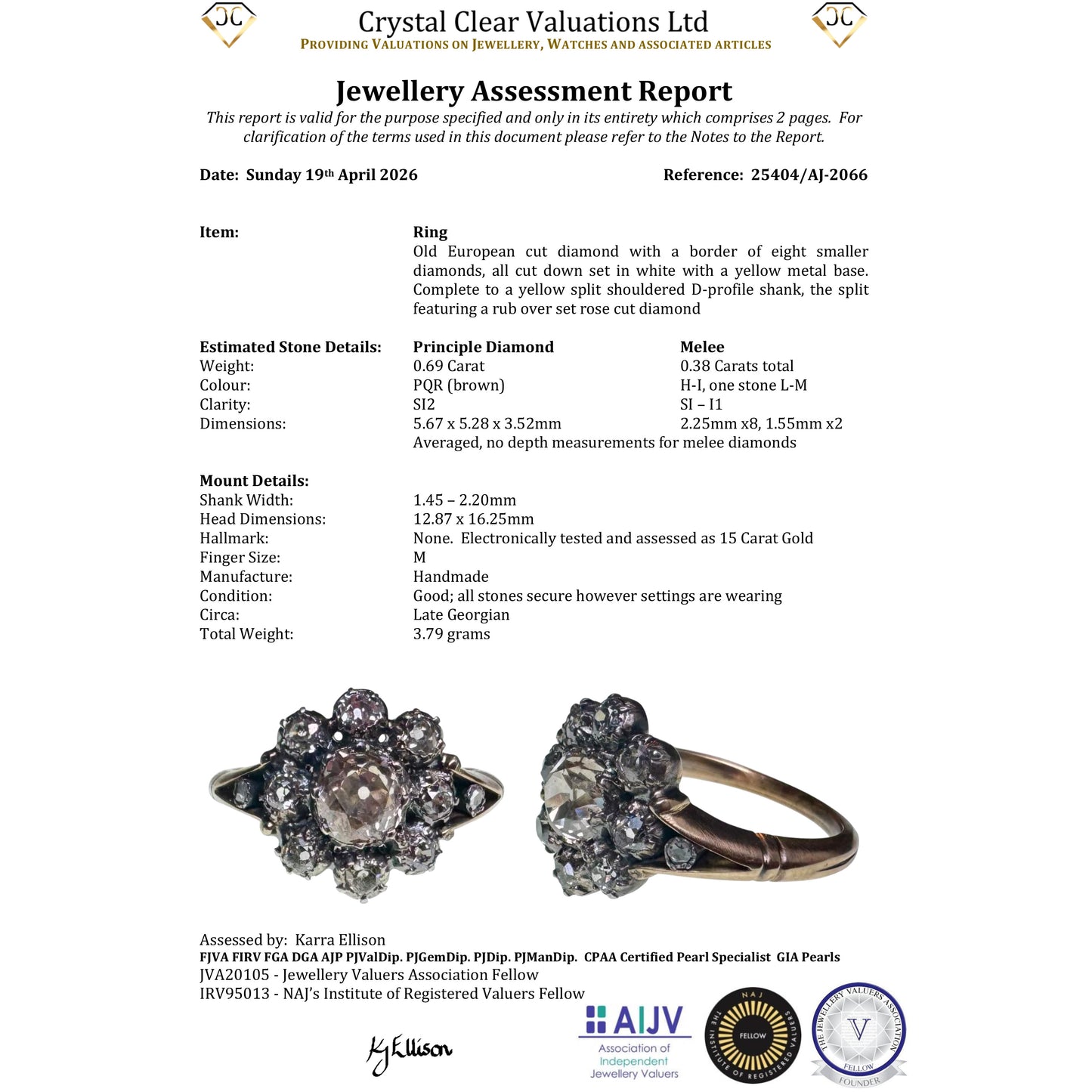 The Antique Georgian Eleven Old European Cut Diamond Cluster Ring