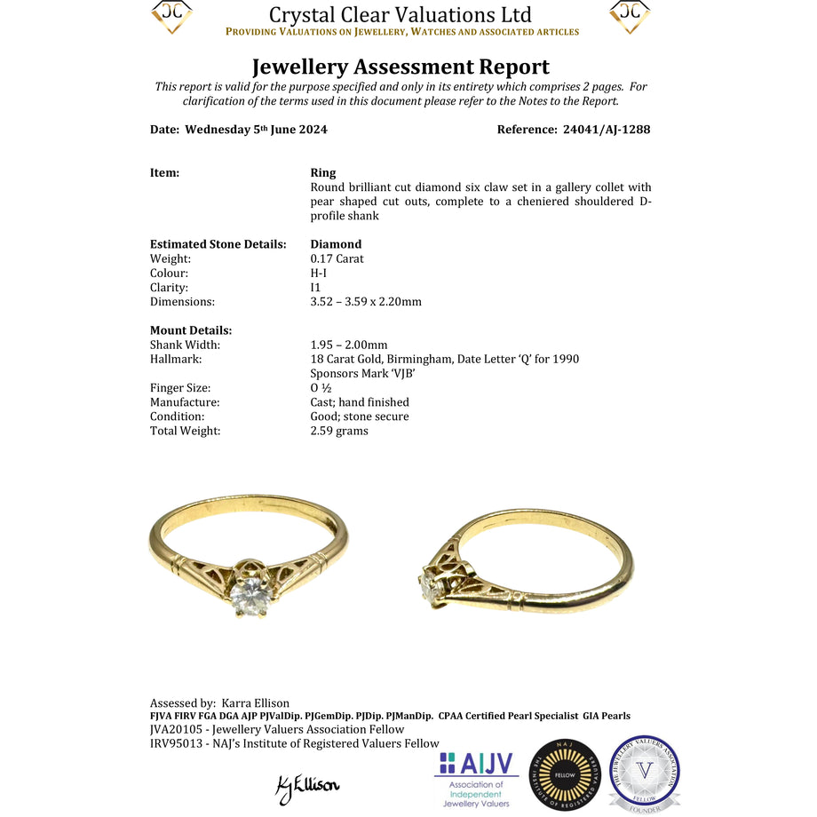 The Vintage 1990 Solitaire Brilliant Cut Diamond Petite Ring