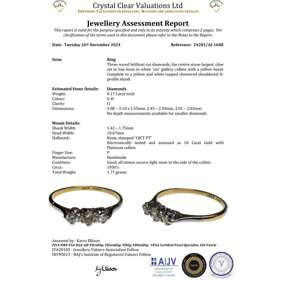 The Vintage Three Diamond Classic Ring