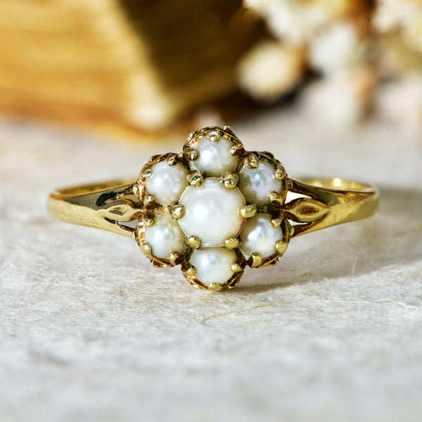 The Vintage 1989 Pearl Bloom Ring - Antique Jewellers