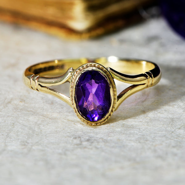 The Vintage 1986 Amethyst Petite Ring - Antique Jewellers
