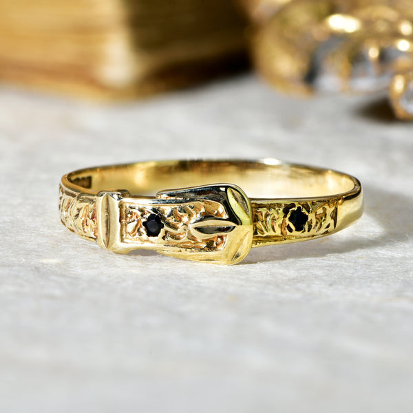 The Vintage 1988 Sapphire Buckle Ring