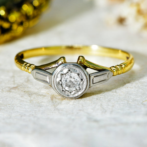 The Vintage Brilliant Cut Diamond Illusion Star Ring - Antique Jewellers