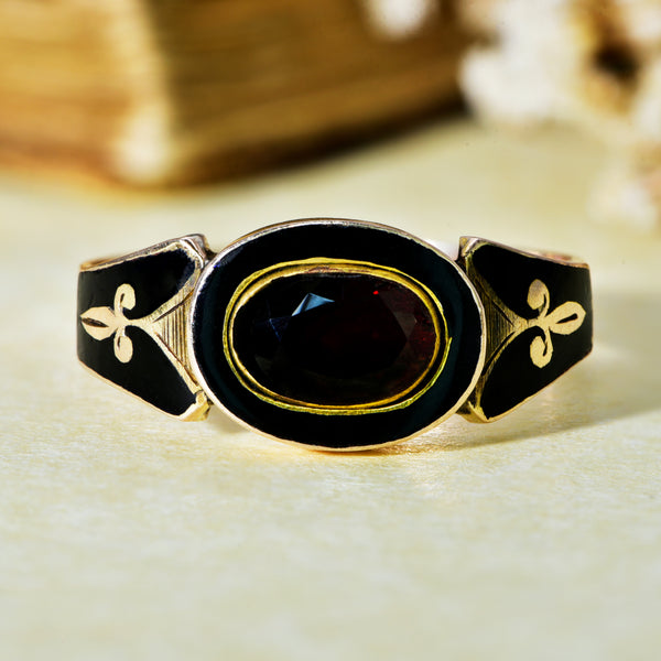 The Antique Garnet Memorial Ring - Antique Jewellers