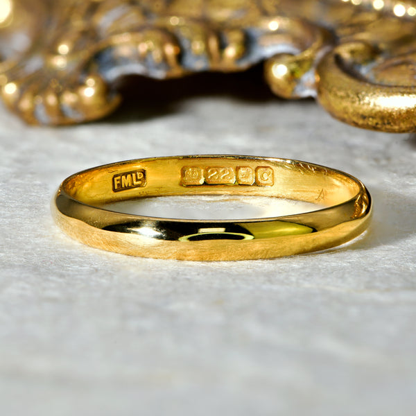 The Vintage 1958 22ct Gold Wedding Ring - Antique Jewellers