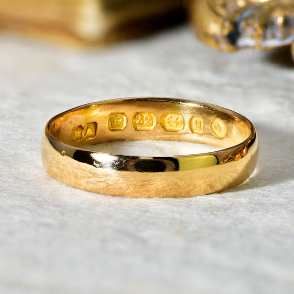The Antique 1881 22ct Gold Wedding Ring - Antique Jewellers