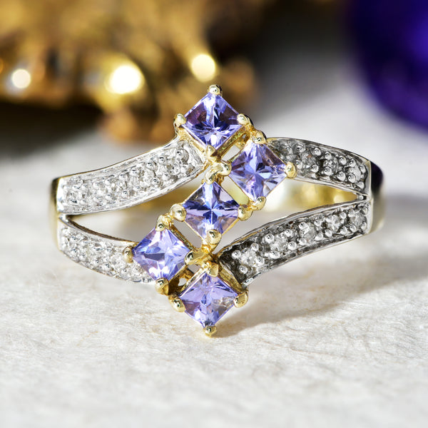 The Vintage Iolite and Diamond? Sculptural Ring - Antique Jewellers