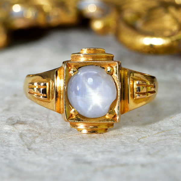 The Vintage Synthetic Star Asterism Ring - Antique Jewellers