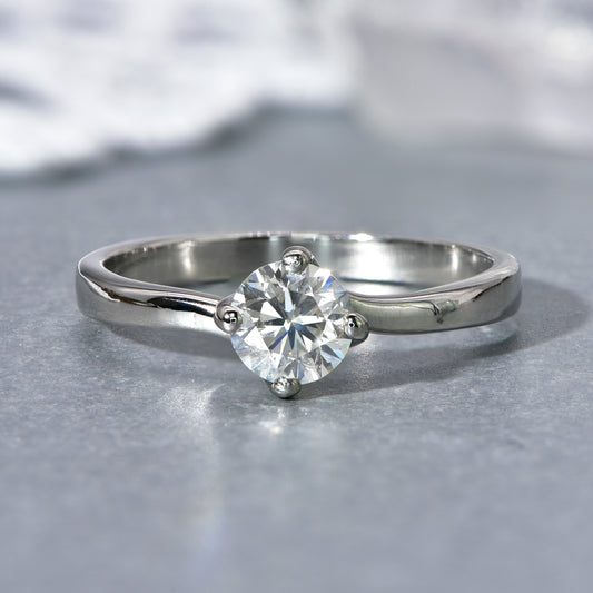 The Vintage Brilliant Cut Diamond Solid Platinum Ring