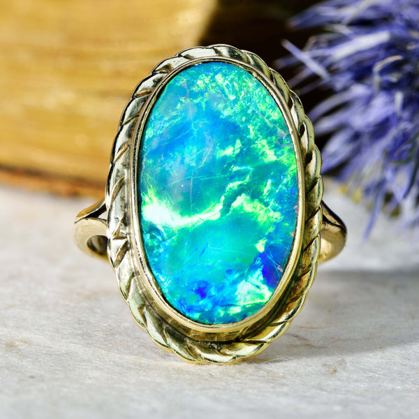 The Vintage Black Opal Enchanting Ring - Antique Jewellers