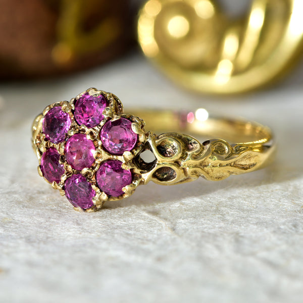 The Vintage Ruby Floret Cluster Ring - Antique Jewellers