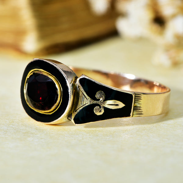 The Antique Garnet Memorial Ring - Antique Jewellers