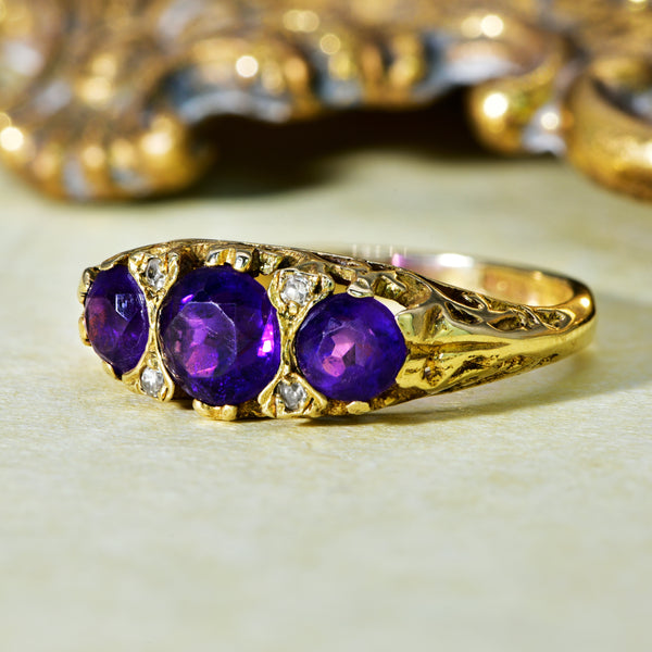 The Vintage Amethyst and Diamond Marvellous Ring - Antique Jewellers