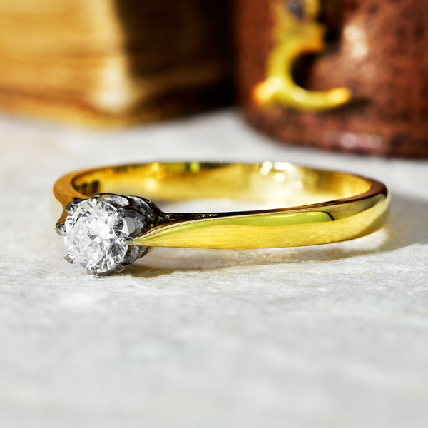 The Vintage 1973 Brilliant Cut Solitaire Diamond Ring - Antique Jewellers