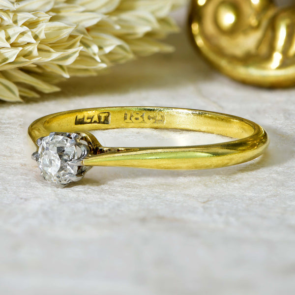 The Vintage Old Mine Cut Diamond Graceful Ring - Antique Jewellers