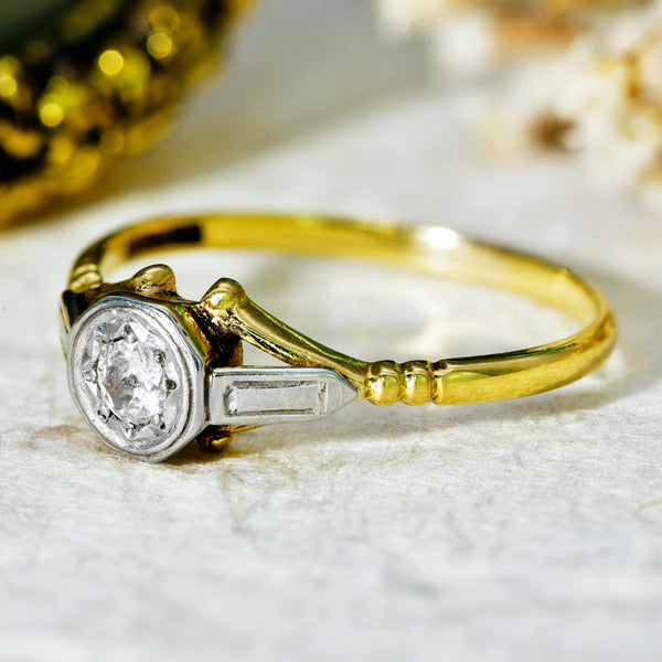The Vintage Brilliant Cut Diamond Illusion Star Ring - Antique Jewellers