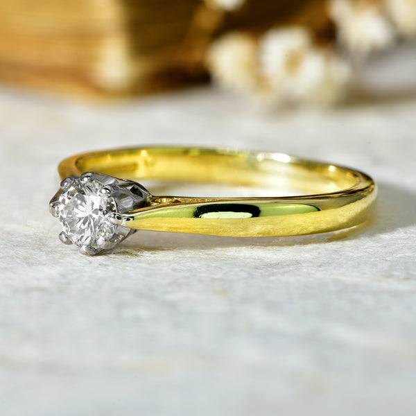 The Vintage 1990 Brilliant Cut Diamond Elegant Ring - Antique Jewellers