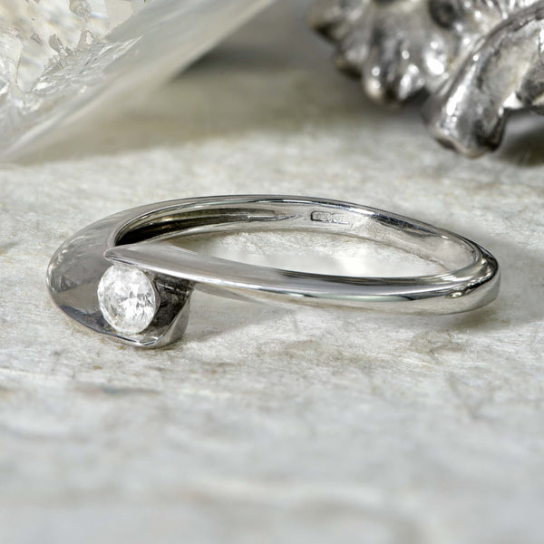 The Contemporary Brilliant Cut Diamond Twist Ring - Antique Jewellers