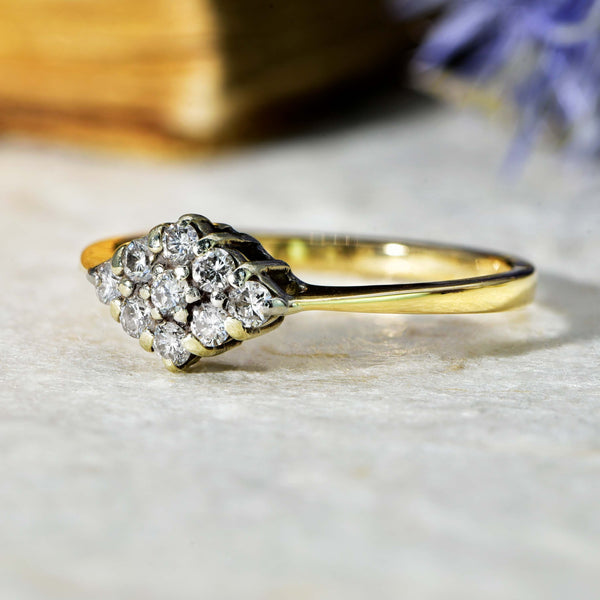 The Vintage Nine Brilliant Cut Diamond Adorable Ring - Antique Jewellers