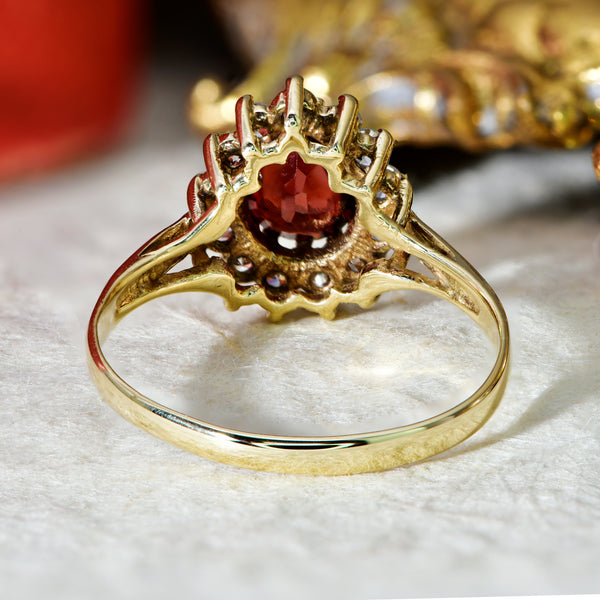 The Vintage Garnet? and Clear Gemstone Ring - Antique Jewellers