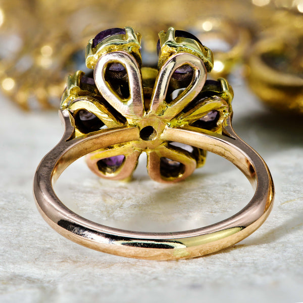 The Vintage Amethyst and Pearl Flowerhead Ring - Antique Jewellers