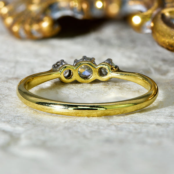 The Vintage Three Brilliant Cut Diamond Dainty Ring - Antique Jewellers