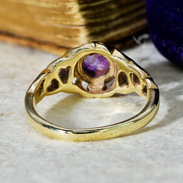 The Vintage 1975 Amethyst Filigree Ring - Antique Jewellers
