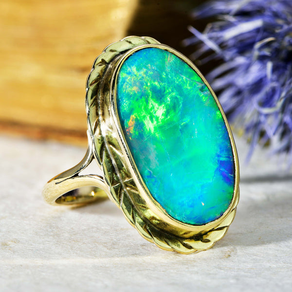The Vintage Black Opal Enchanting Ring - Antique Jewellers