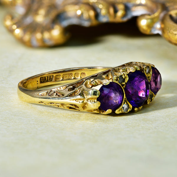 The Vintage Amethyst and Diamond Marvellous Ring - Antique Jewellers