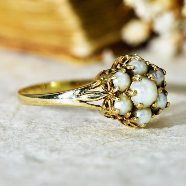 The Vintage 1989 Pearl Bloom Ring - Antique Jewellers